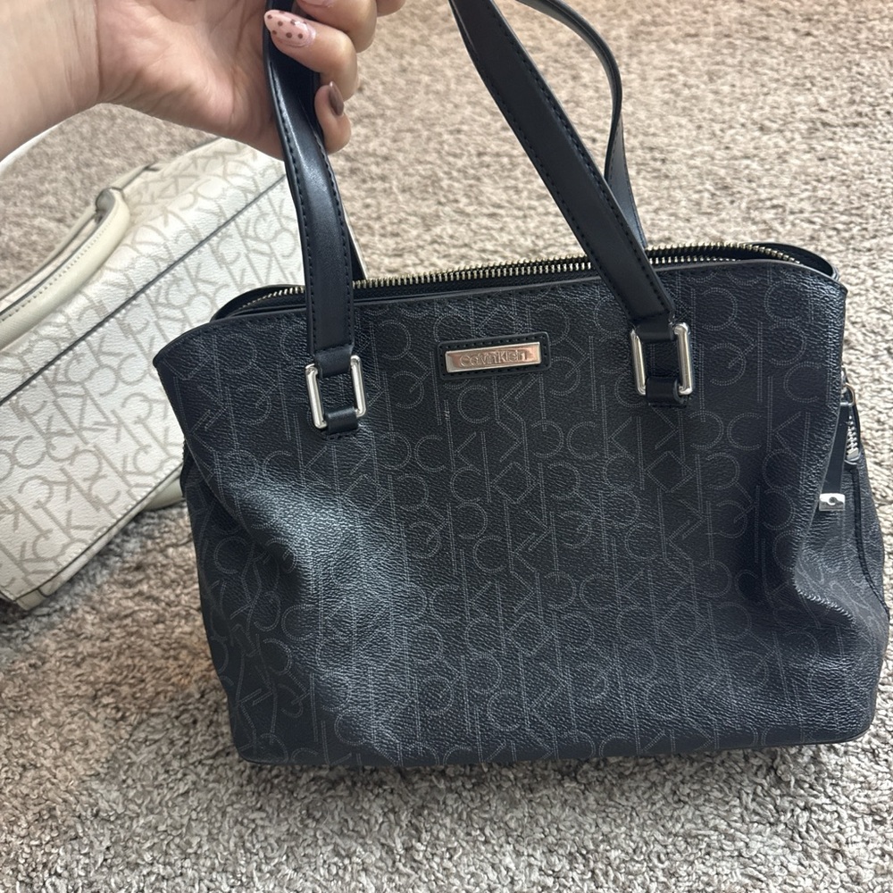 Calvin Klein Black Monogram Satchel